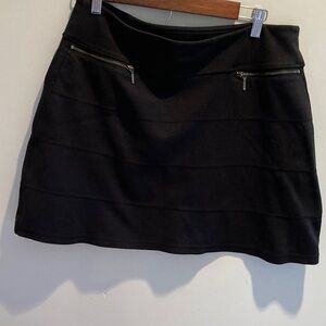 ATHLETA Black Mini Skirt with Zipper Details
